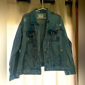 NWT distressed Old Navy Blue Denim Jacket XXl